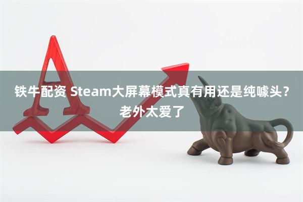 铁牛配资 Steam大屏幕模式真有用还是纯噱头?老外太爱了
