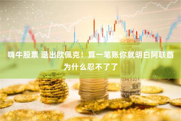嗨牛股票 退出欧佩克！算一笔账你就明白阿联酋为什么忍不了了